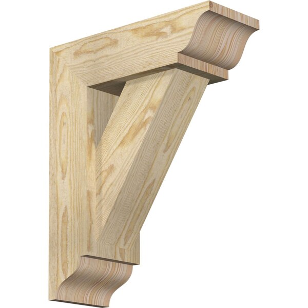 Ekena Millwork Traditional Traditional Rough Sawn Bracket w/ Offset Brace, Douglas Fir, 6"W x 16"D x 20"H BKT0604X16X20TRA01RDF - main